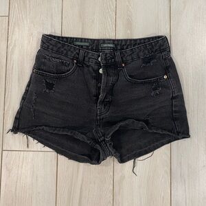 Black High Waisted Jean Shorts